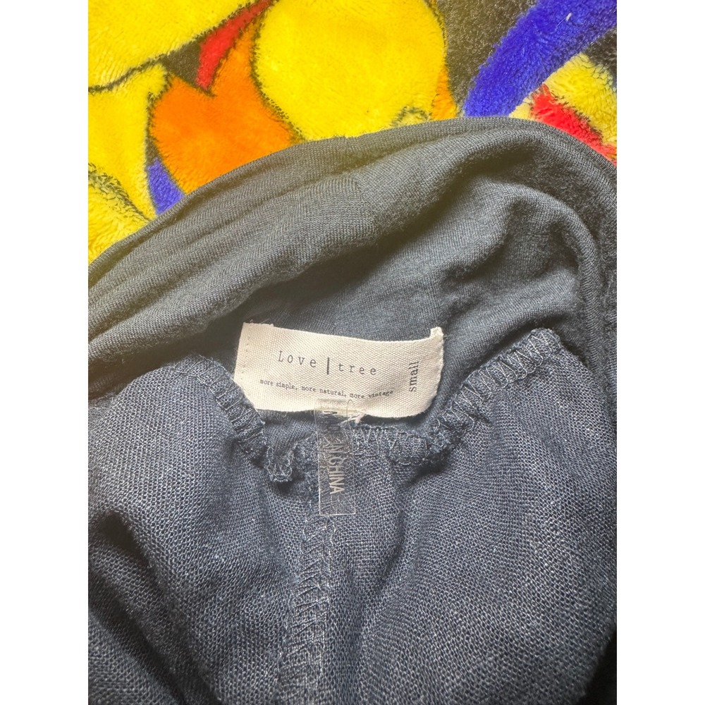 Love Tree Black Linen Blend Wide Leg High Waisted Pants Small S/093200 - Picture 7 of 8